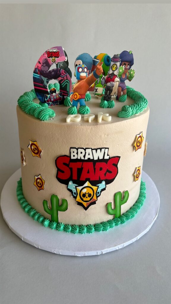 עוגה מעוצבת עם דף סוכר - Brawl Stars